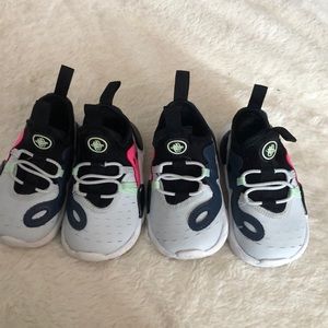 2 pairs of Nike Huaraches for toddler twins